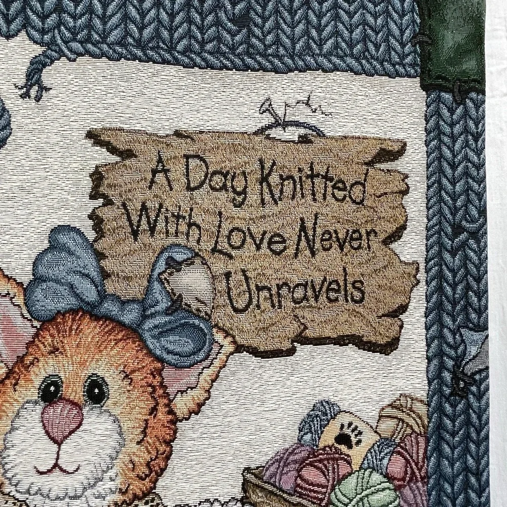 Vintage Boyds Bears & Friends Tapestry A Day Knitting Wall Hanging 36